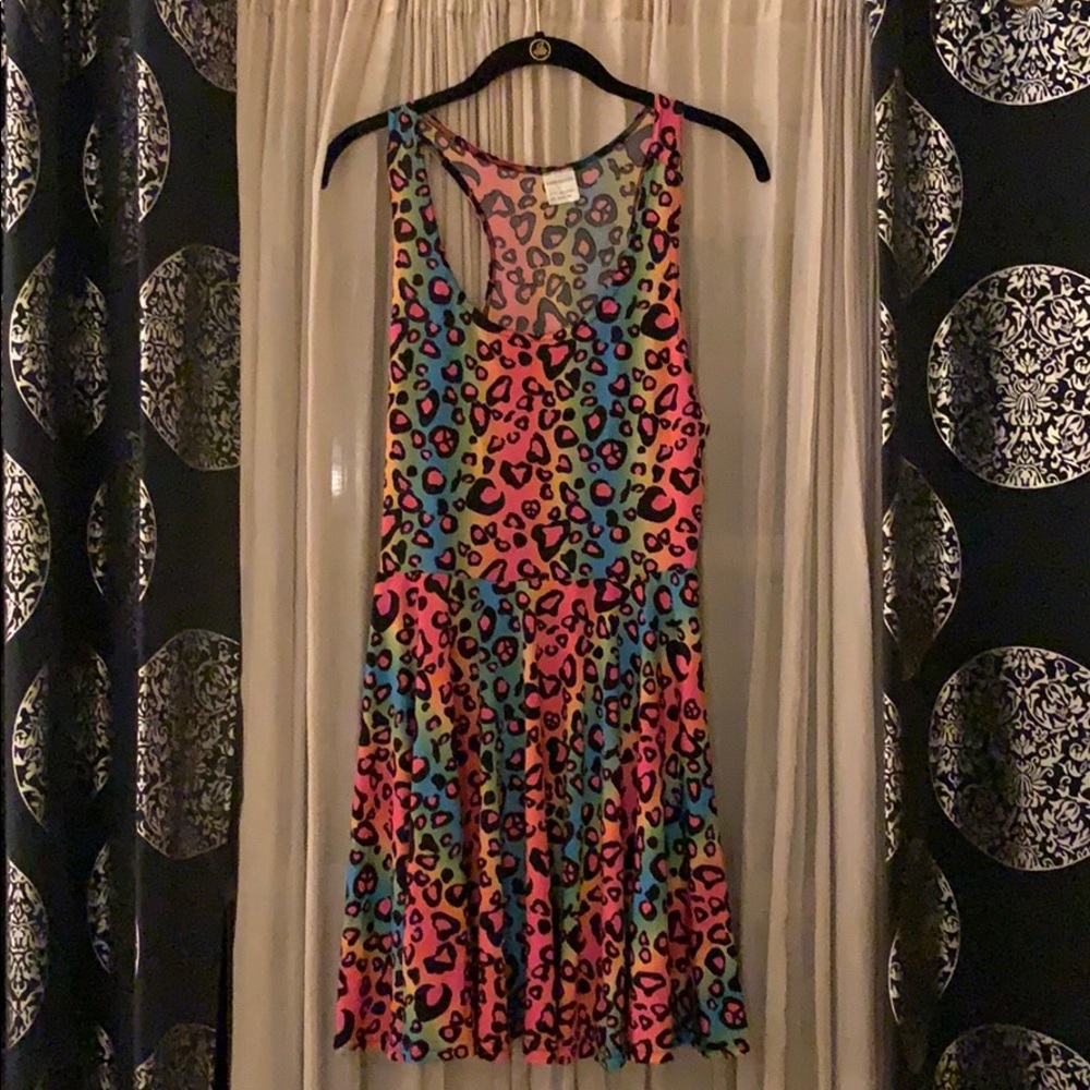 Size medium Neon Nation Leopard print 80’s dress.